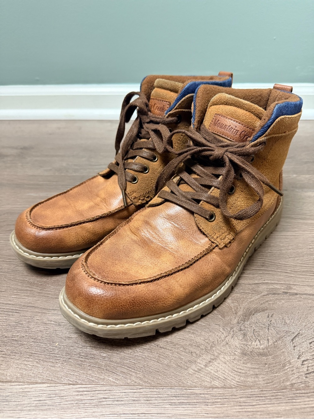 Mountain Creek Men's Brown Lace-Up Casual Ankle Boots Size 10